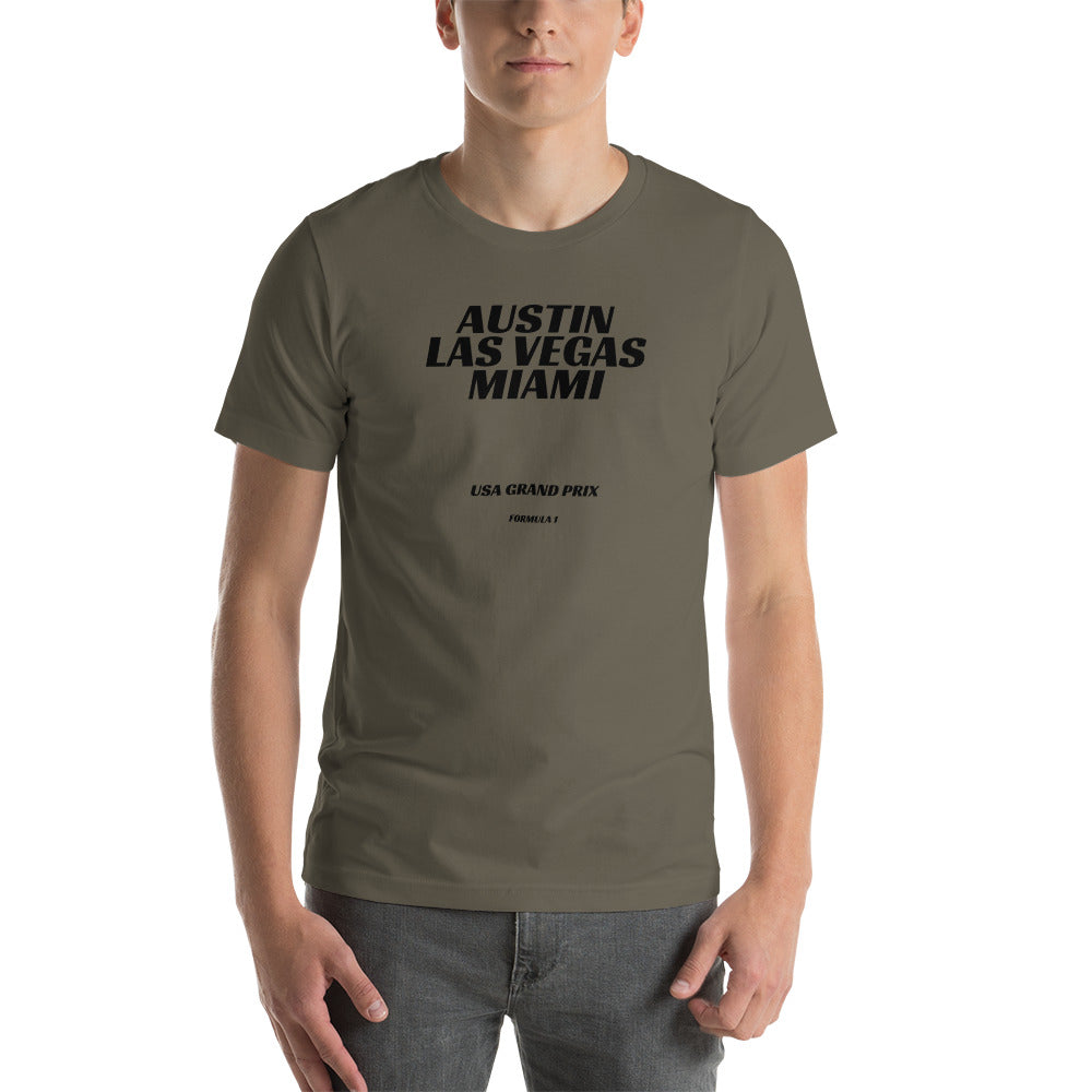Formula 1 - US Grand Prix Circuit Series - Austin - Las Vegas - Miami - Unisex Sleeve Tee