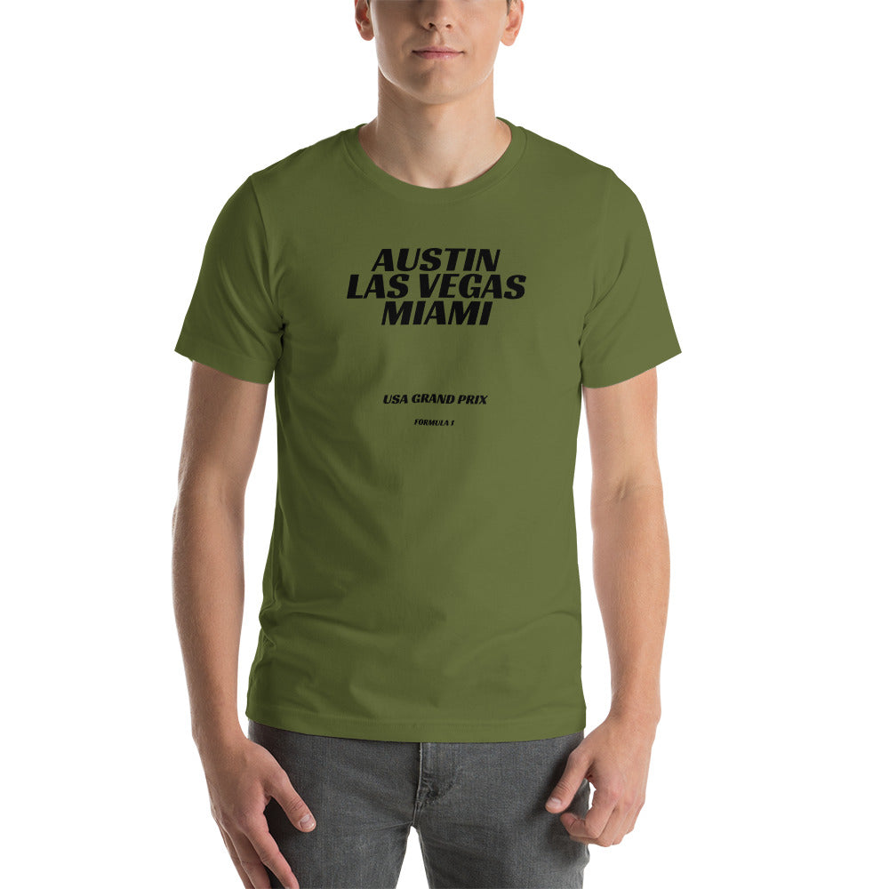 Formula 1 - US Grand Prix Circuit Series - Austin - Las Vegas - Miami - Unisex Sleeve Tee